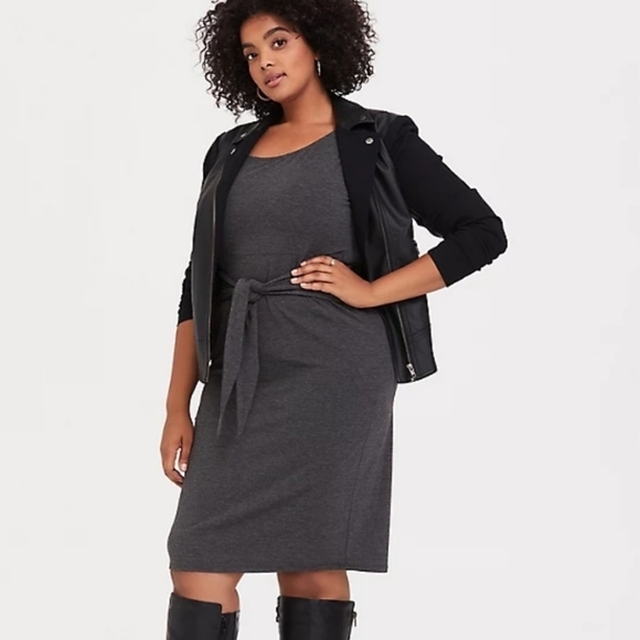 TORRID Jersey Drape Front Tie Shift Dress 2x - Picture 3 of 12